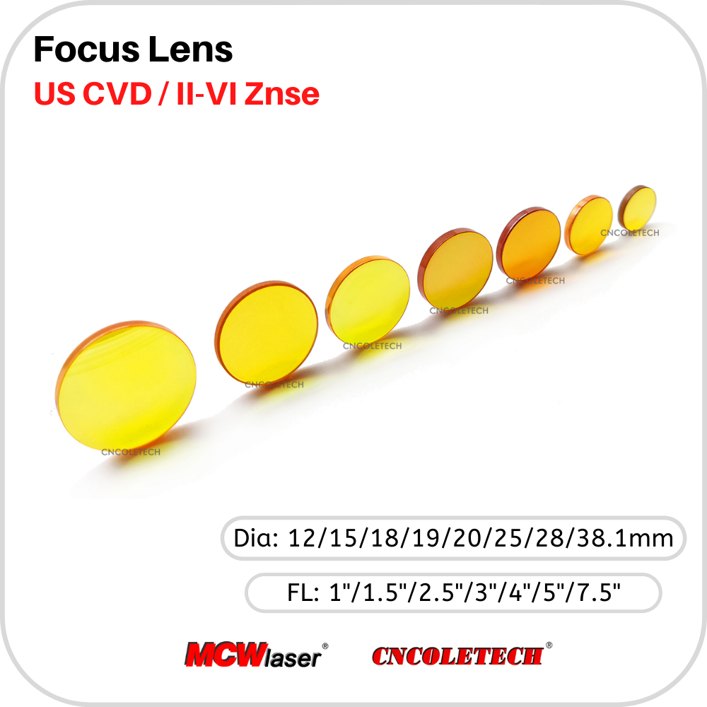 Dia:20mm, FL:2.5 MCWlaser 20mm Znse Focus Lens for 10.6um Co2 Laser Engraving Cutting Engraver 40W-150W